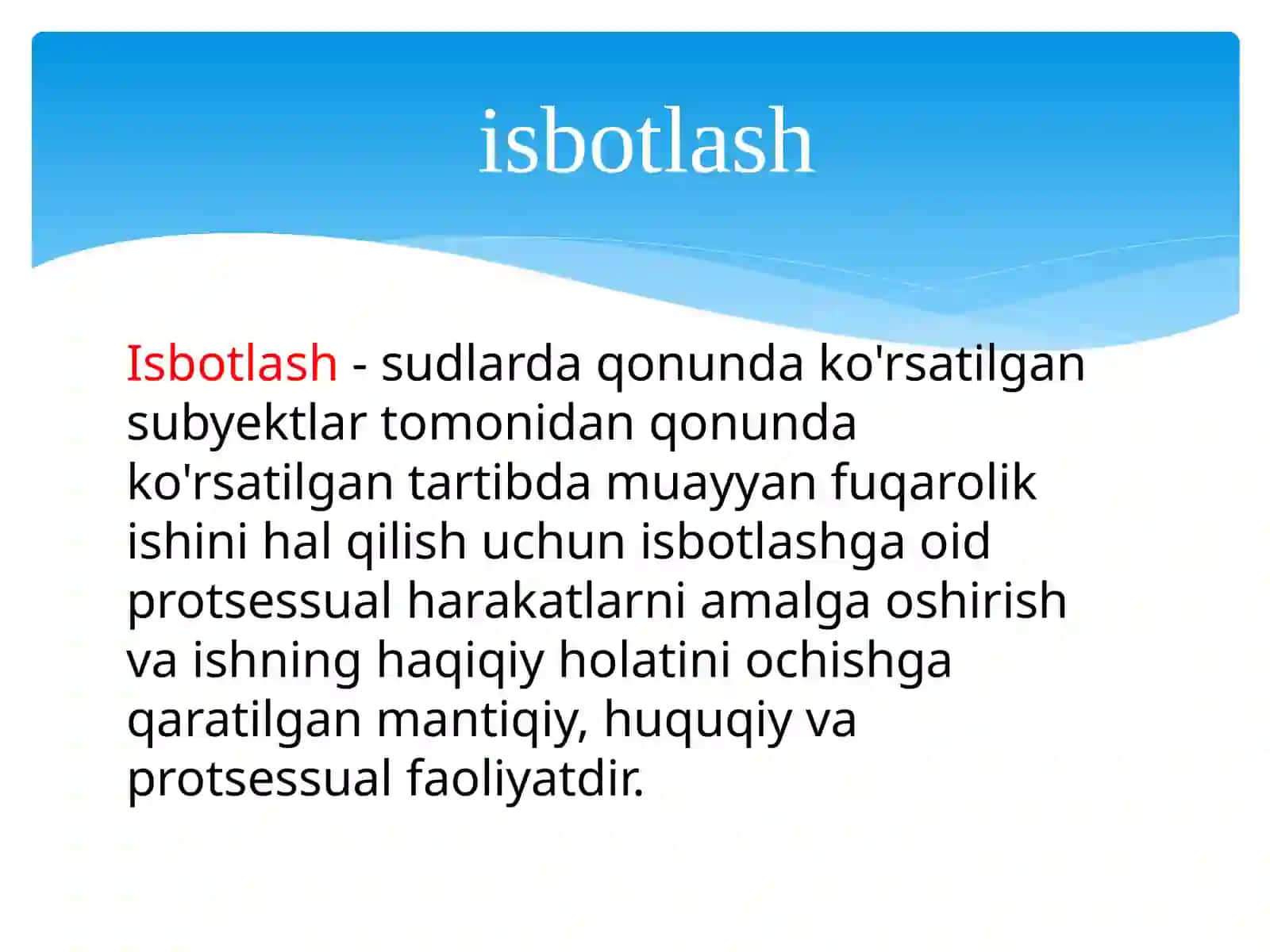 Fuqarolik protsessida isbotlash va dalillar 3