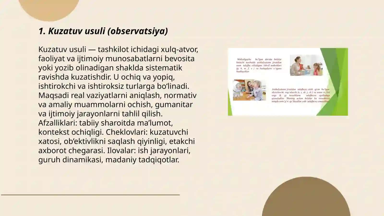 Tashkiliy xulq fanining metodlari 3