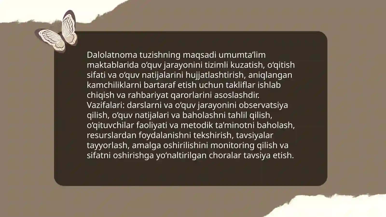 Umumta’lim maktablarida õquv jarayonini tahlil qilish Dalolatnoma tuzish 3