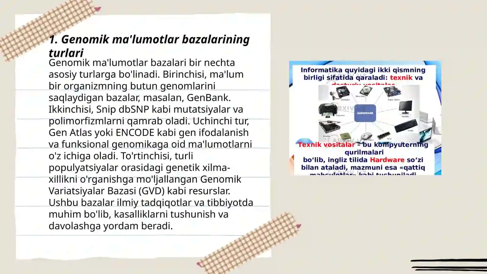 Genomik ma'lumotlar bazalarining klassifikatsiyasi 3