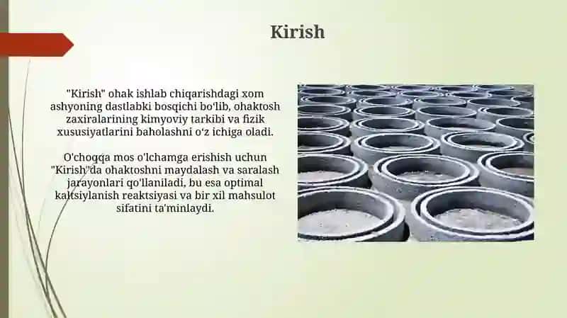 Aylanma pechlarda ohak ishlab chiqarish 3