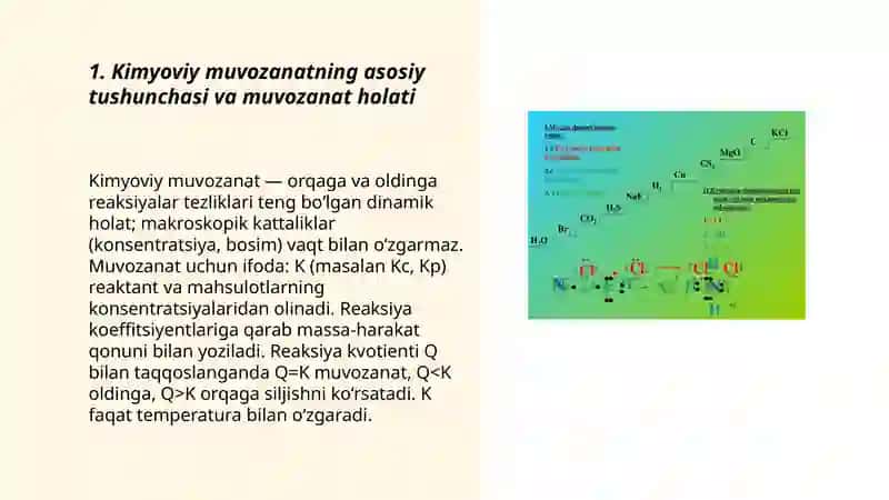 Kimyoviy muvozanat va uning siljishi.termadinamika qonunlari.entalpiya va entropiya 3