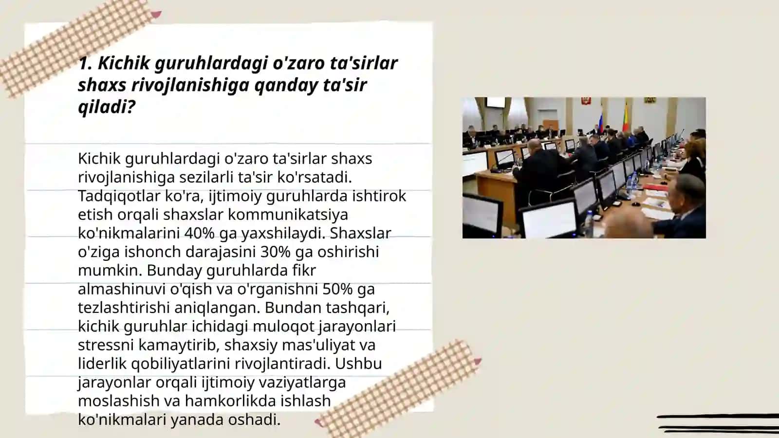 Kichik guruhlar psixologiyasining shaxs shakillanishiga ta'siri 3