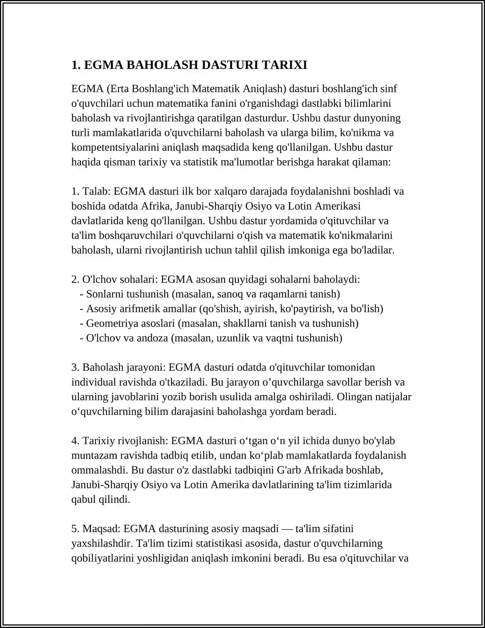 EGMA BAHOLASH DASTURI TARIXI 3