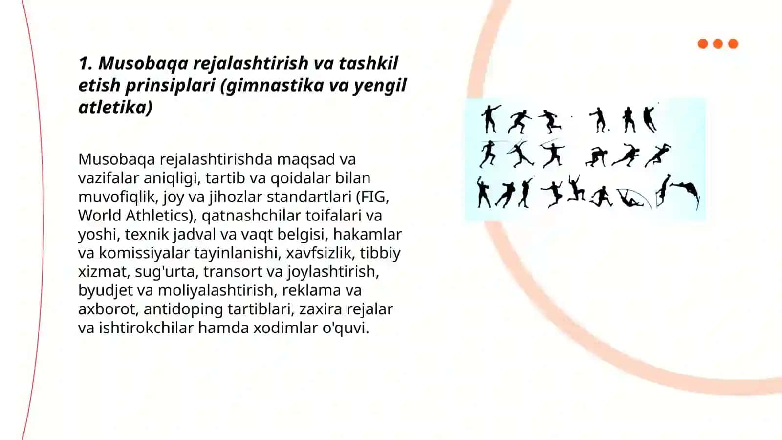 Gimnastika va yengil atletika bo'yicha musobaqalar tashkil etish va hakamlik qilish 3
