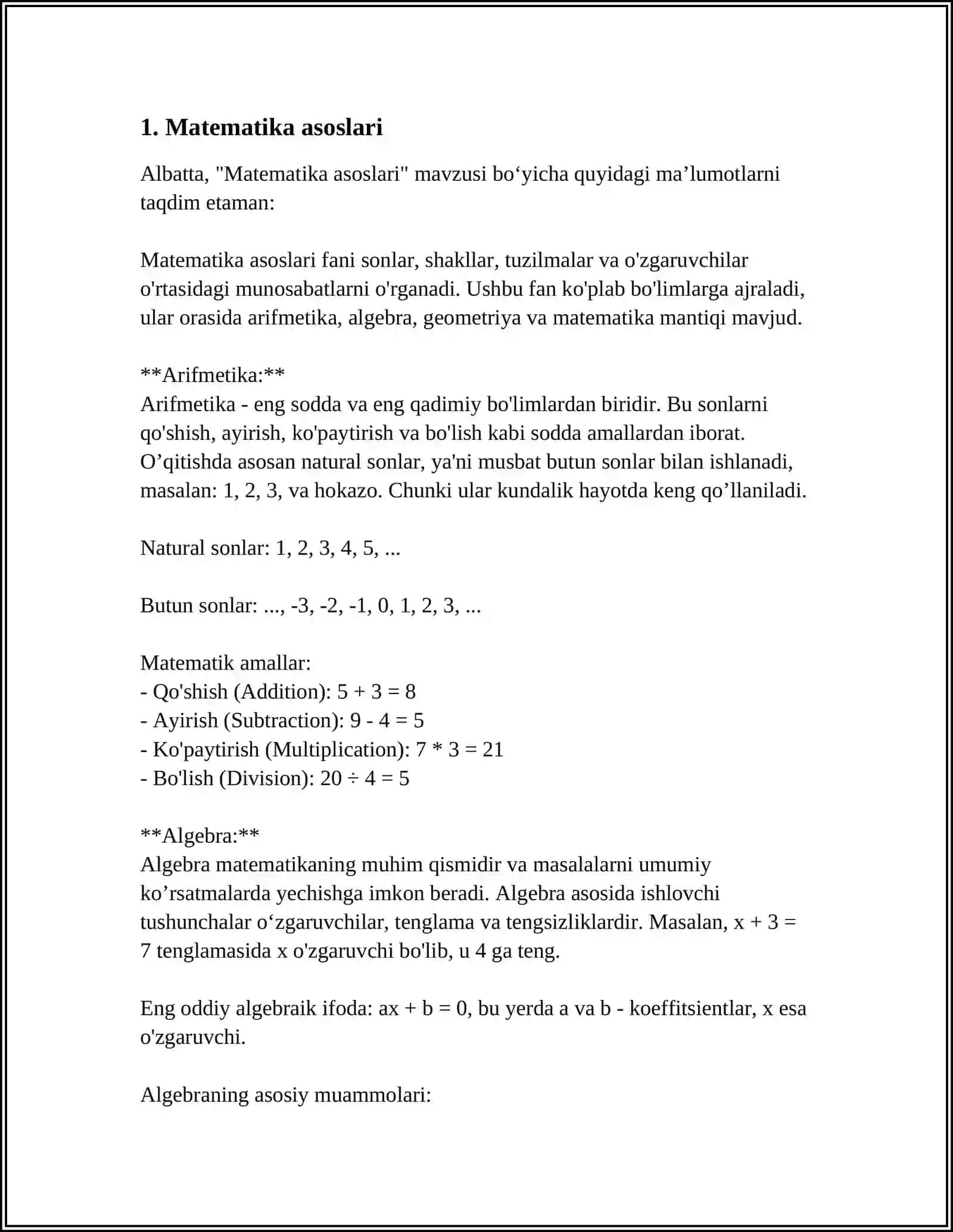 Matematika asoslari 3