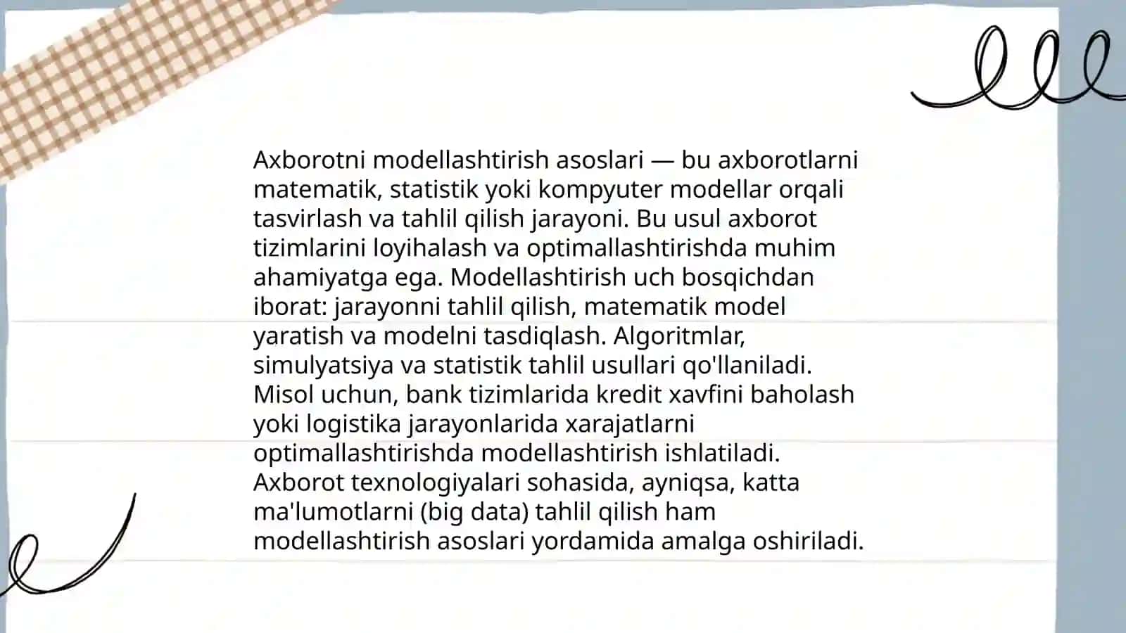 Axborotni modellashtirish asoslari 3