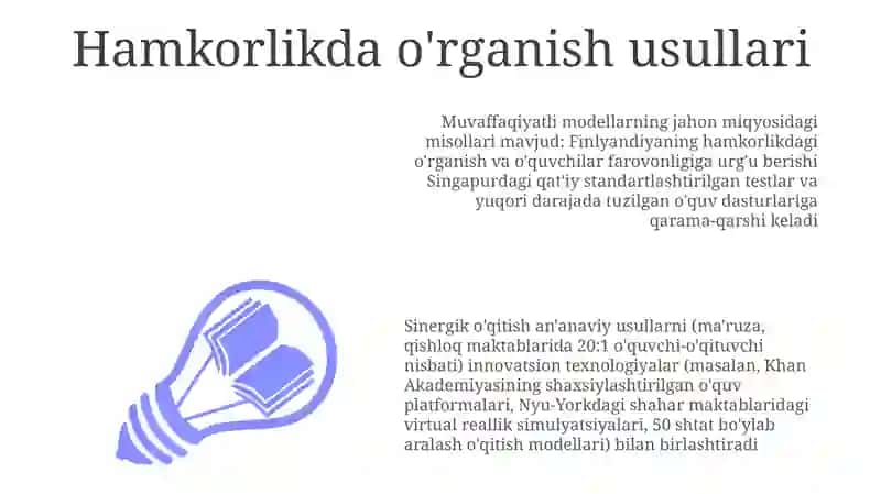 Birgalikdagi o'rganish usullari 3