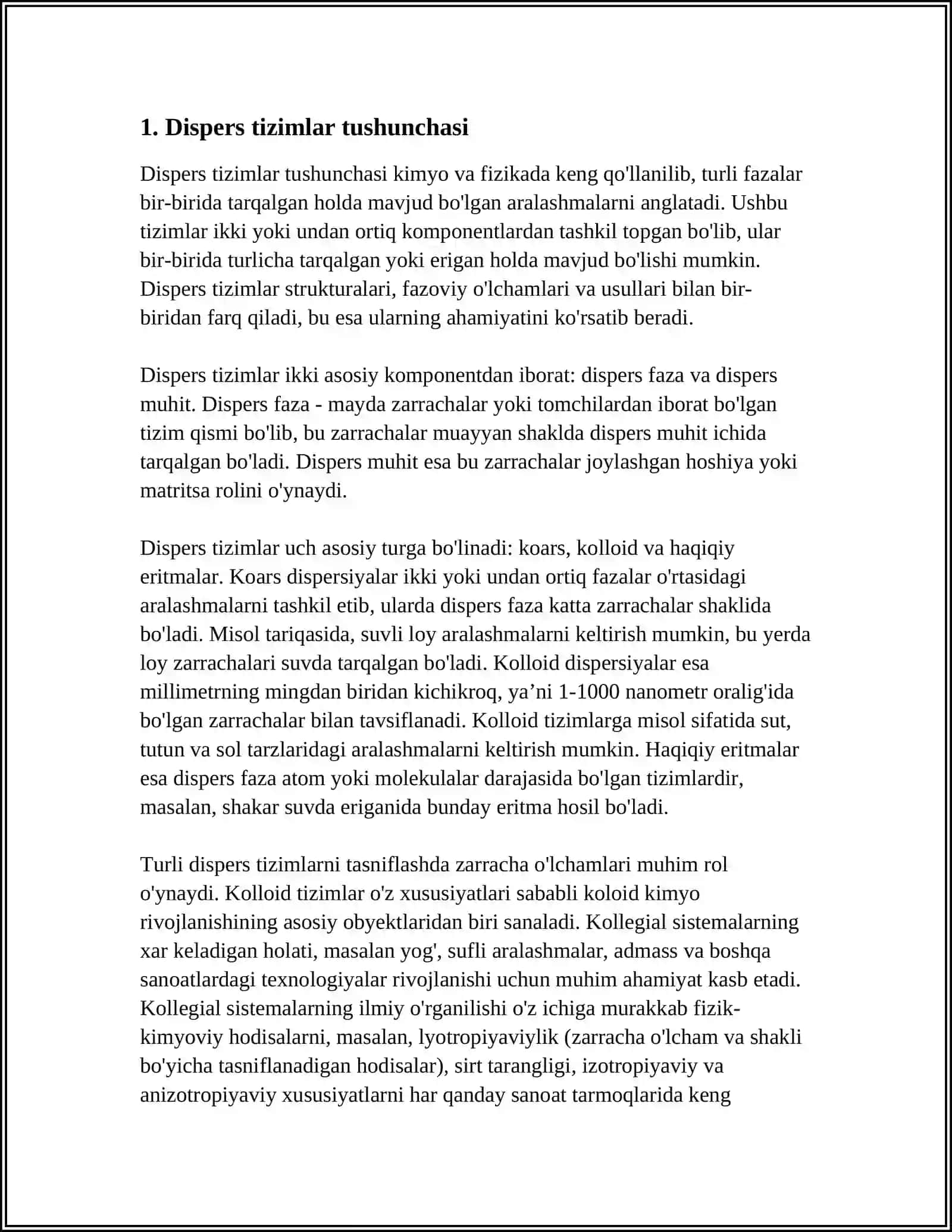 DAGʻAL-DISPERS SISTEMALARNING XOSSALARI VA ULARNI TIBBIYOT FARMAKOLOGIYADA ISHLATILISHI 3