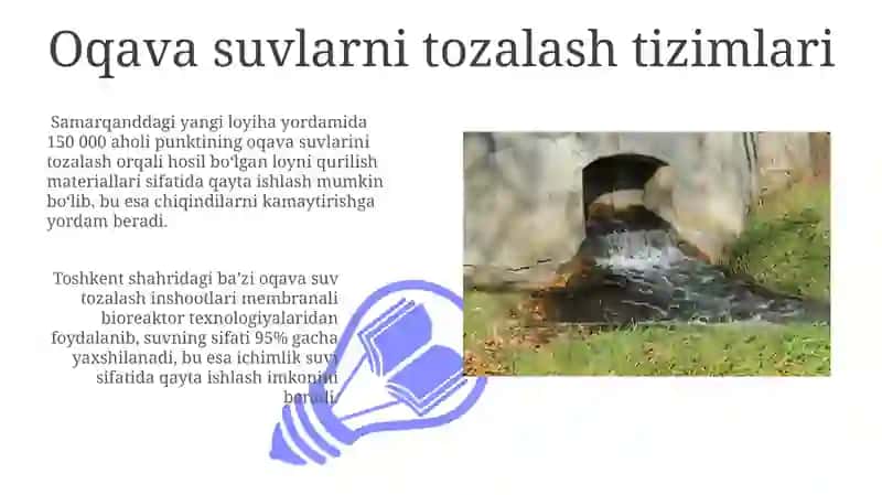 Oqava suvlarni tozalash va ulardan foydalanish 3