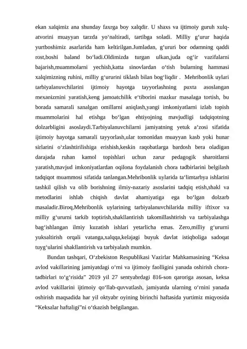 KEKSALAR VA NOGIRONLAR UCHUN INTERNAT UYLARIGA YO'LLANMA BERISH VA FUQAROLARNI PARVARISHLASH TARTIBINI KO'RSATISH 3