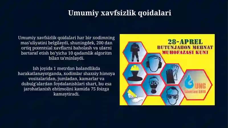 Ishlab chiqarish maydonlarida mehnat xavfsizligi to'g'risida yo'riqnomalar 3