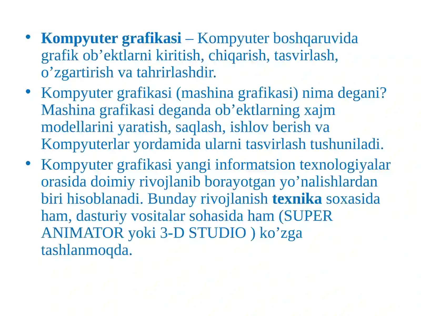 Kompyuter grafikasi va uning turlari 3