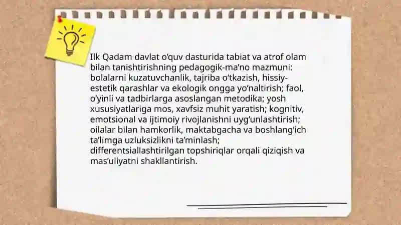 Ilk Qadam davlat o’quv dasturi 3