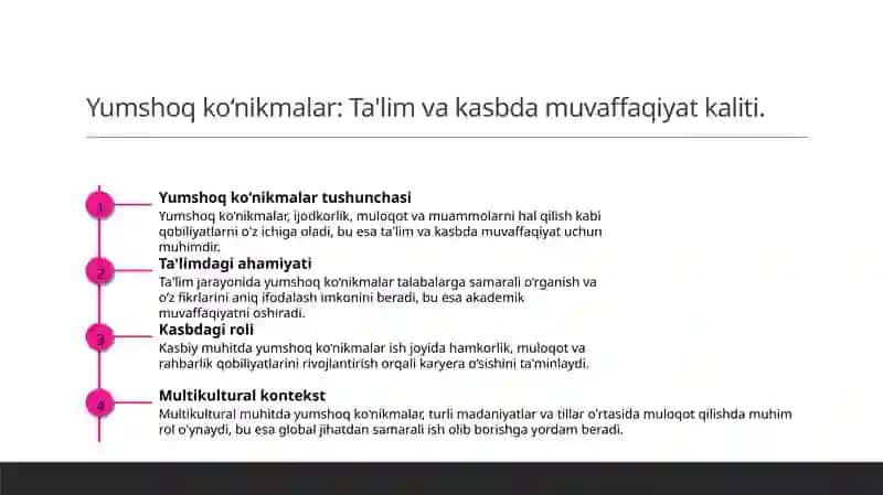 SOFT SKILLS- TO‘G‘RI YOZISH, HAR XIL TURDAGI MATNLAR BILAN ISHLASH VA QAYTA ISHLASH 3