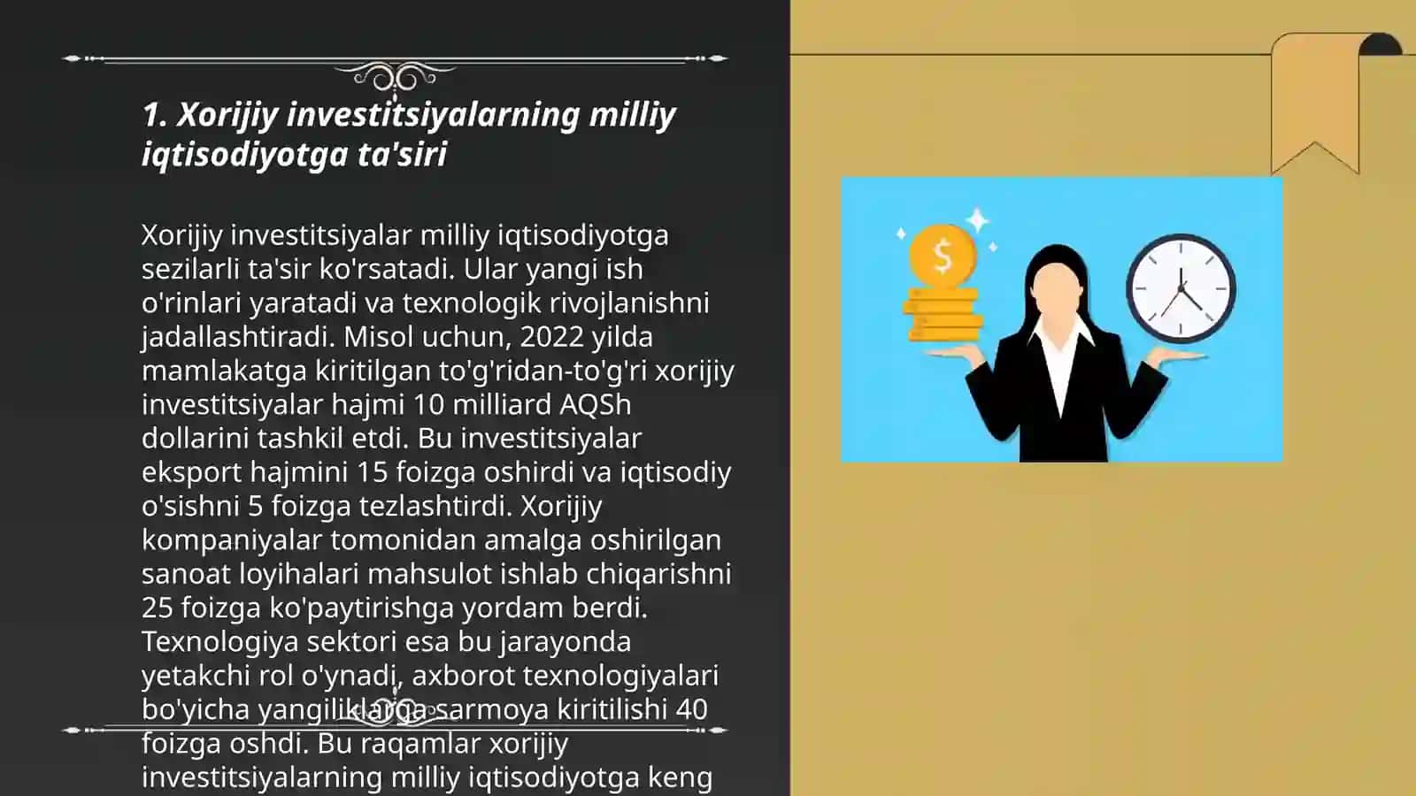 Xorijiy investitsiyalarning milliy iqtisodiyotga ta'siri 3