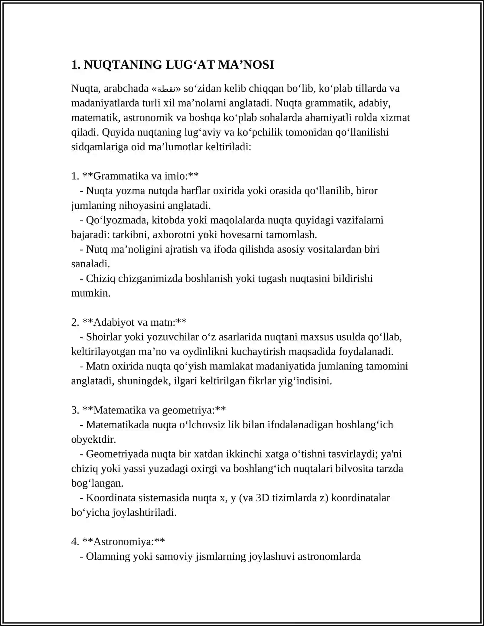 NUQTA XARAKATINING BERILISH USULLARI 3