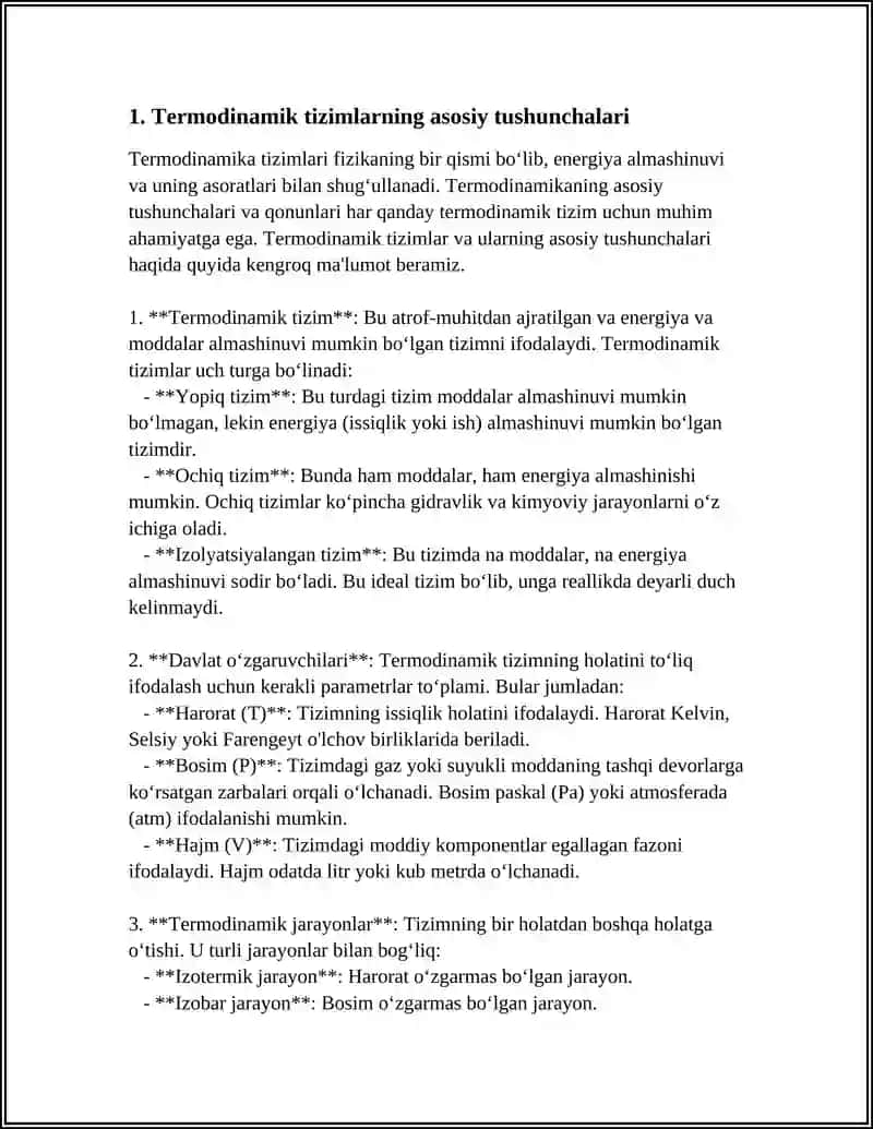 TERMODINAMIK SISTEMALAR VA BIOKIMYOVIY JARAYONLAR KINETIKASI 3