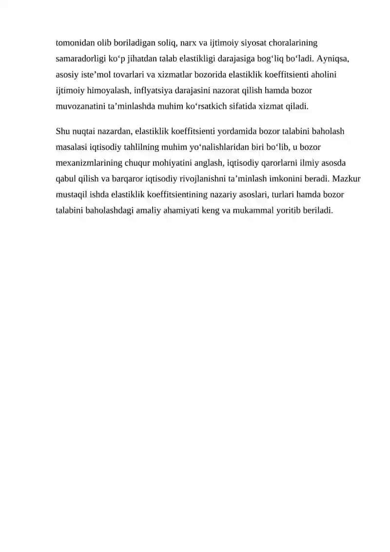 Elastiklik Koeffitsienti Yordamida Bozor Talabini Baholash 3