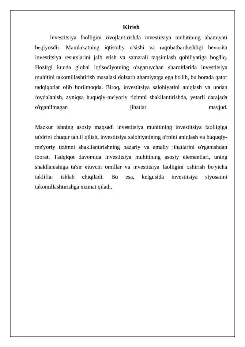 Investitsiya faoliyatini rivojlantirishda investitsiya muhitining orni 3