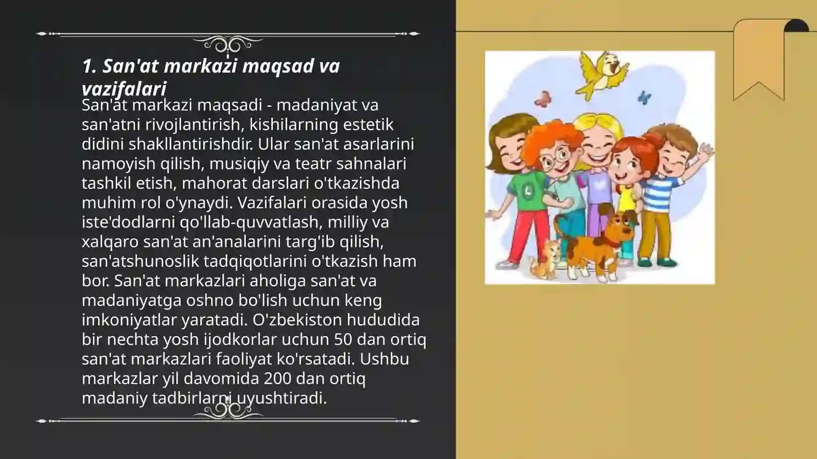 San'at markazi faoliyatini tashkil etish 3