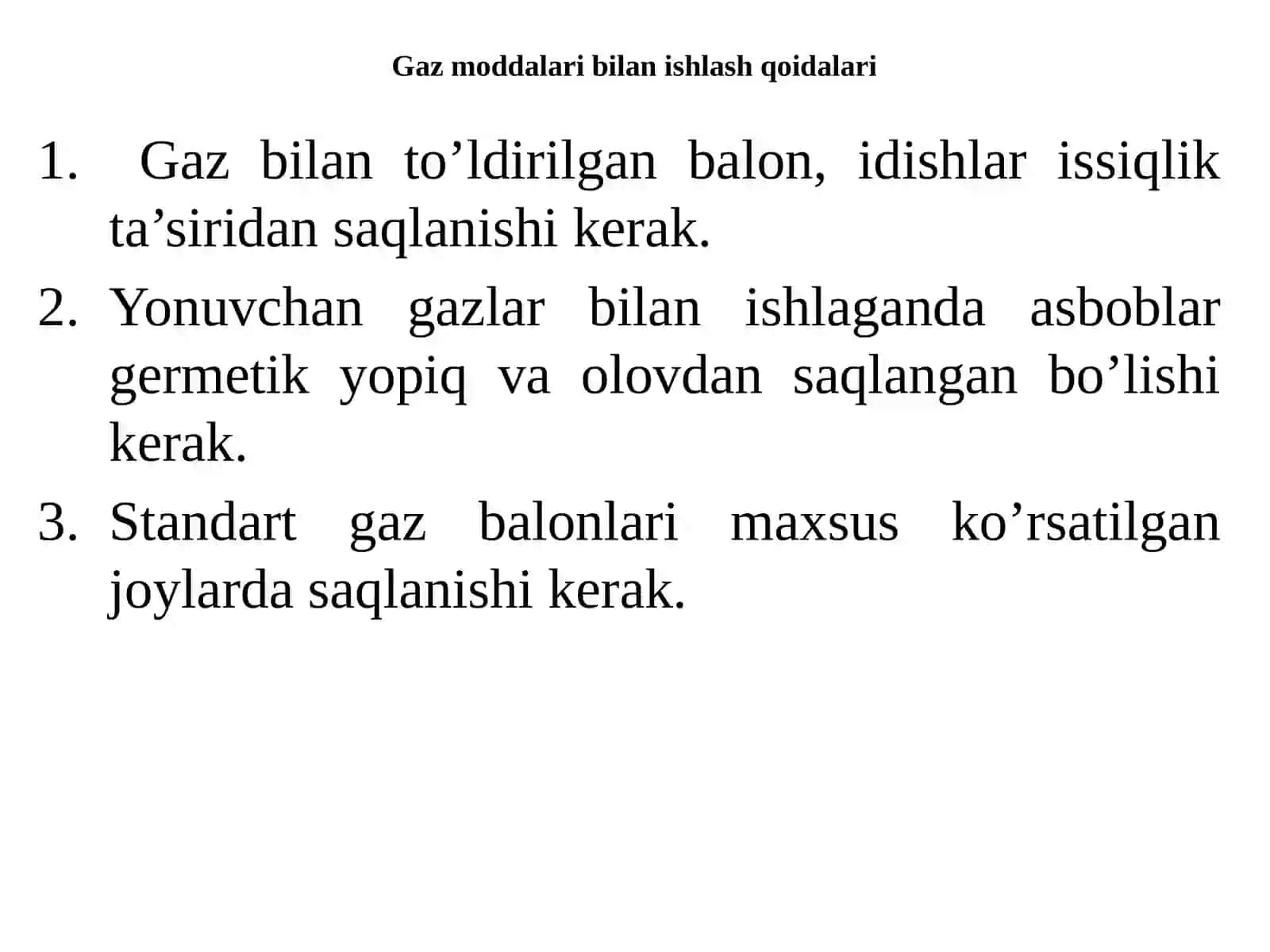 Neft-gaz kimyo sanoatida metrologiya fanilaboratoriyasida texnikaxavfsizligi qoidalari 3
