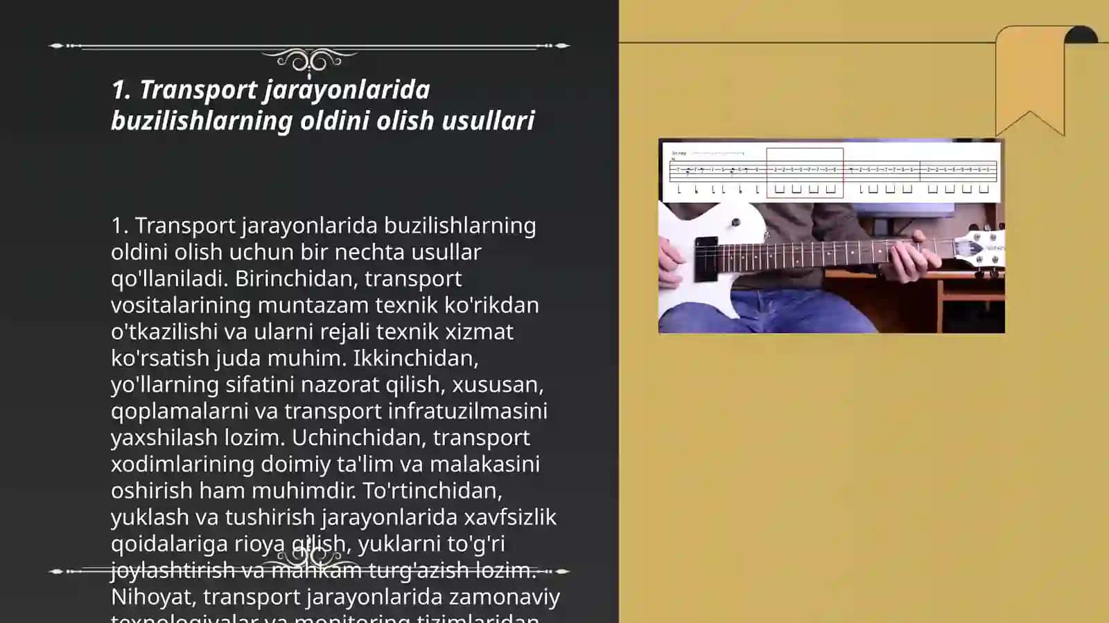 Transport jarayonlarida buzilishlarning oldini olish 3