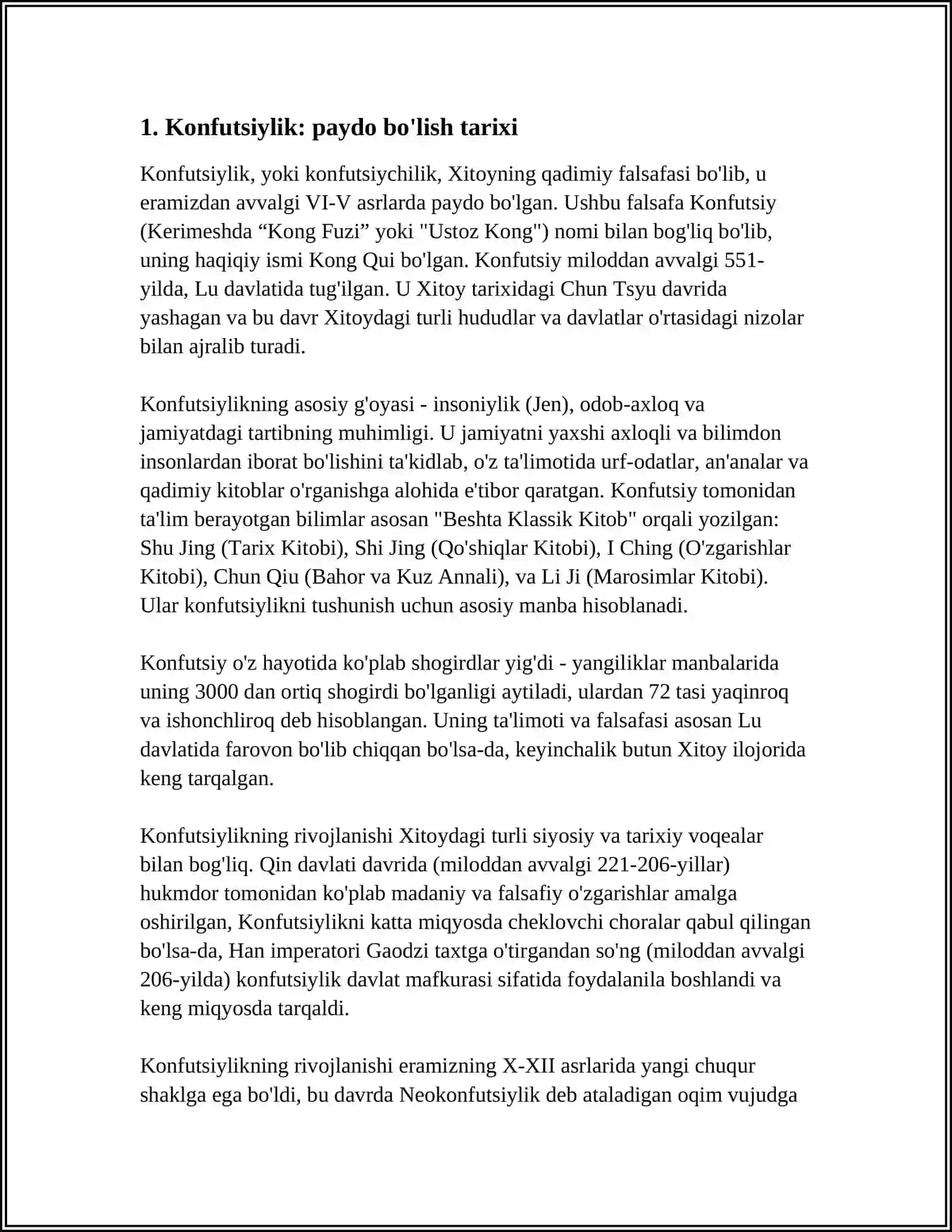 KONFUTSIYLIKNING VUJUDGA KELISHI VA FALSAFIY TALIMOTI 3