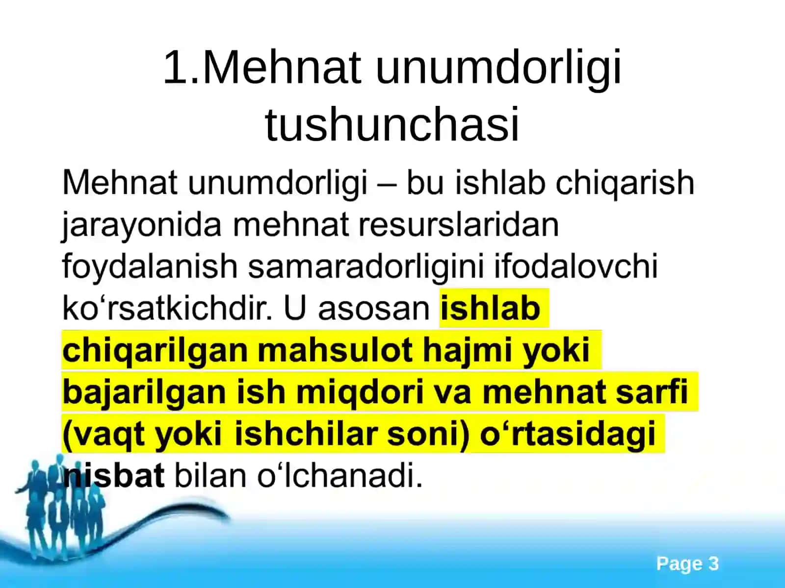 Mehnat unumdorligi va uning ish haqi to’lash bilan aloqadorli 3