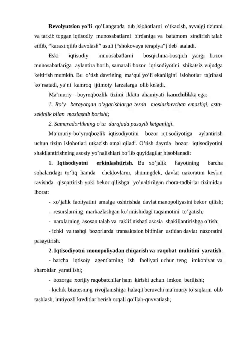 Bozor iqtisodiyotiga o’tish 3
