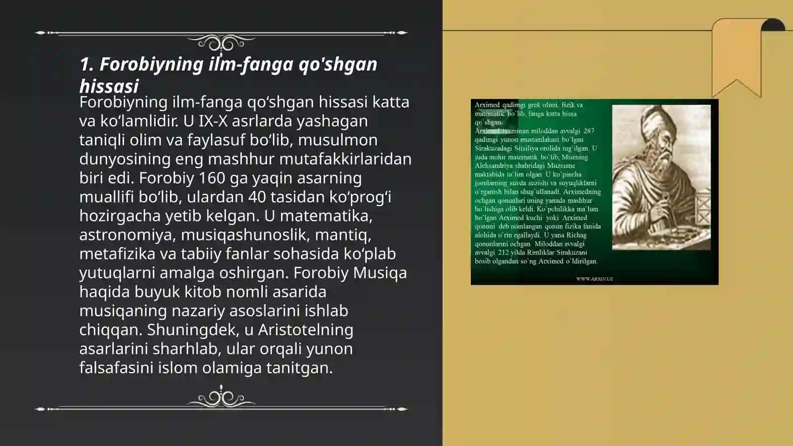 9 10 asrlarda mamlakatimiz hududida ro'y bergan madaniy uyg'onish (Renesans). Buyuk alomalarning jahon svilizatsiyasiga qoʼshgan hissasi 3