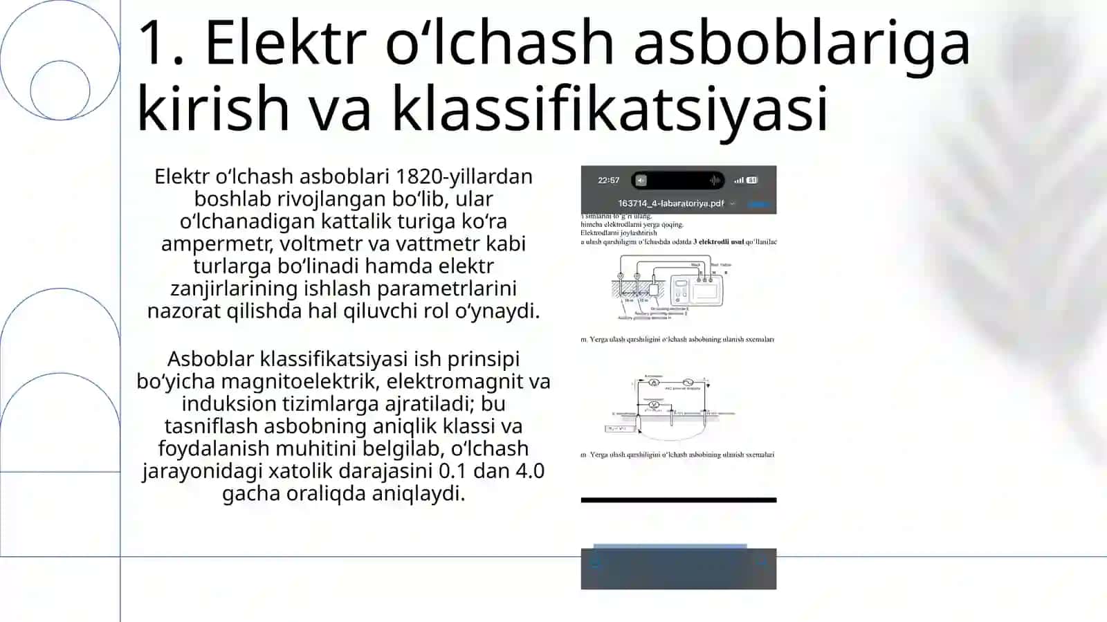 Elektr parametrlarini o’lchovchi asboblar (voltmetr ampermetr vatmetr) 3