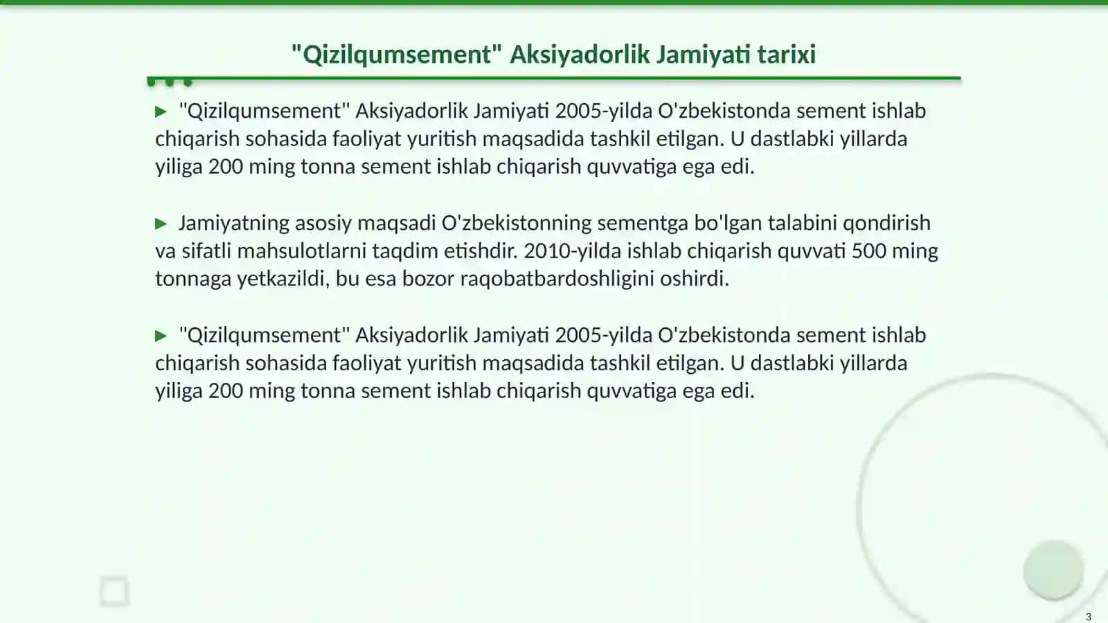 "Qizilqumsement" Aksiyadorlik Jamiyati 3