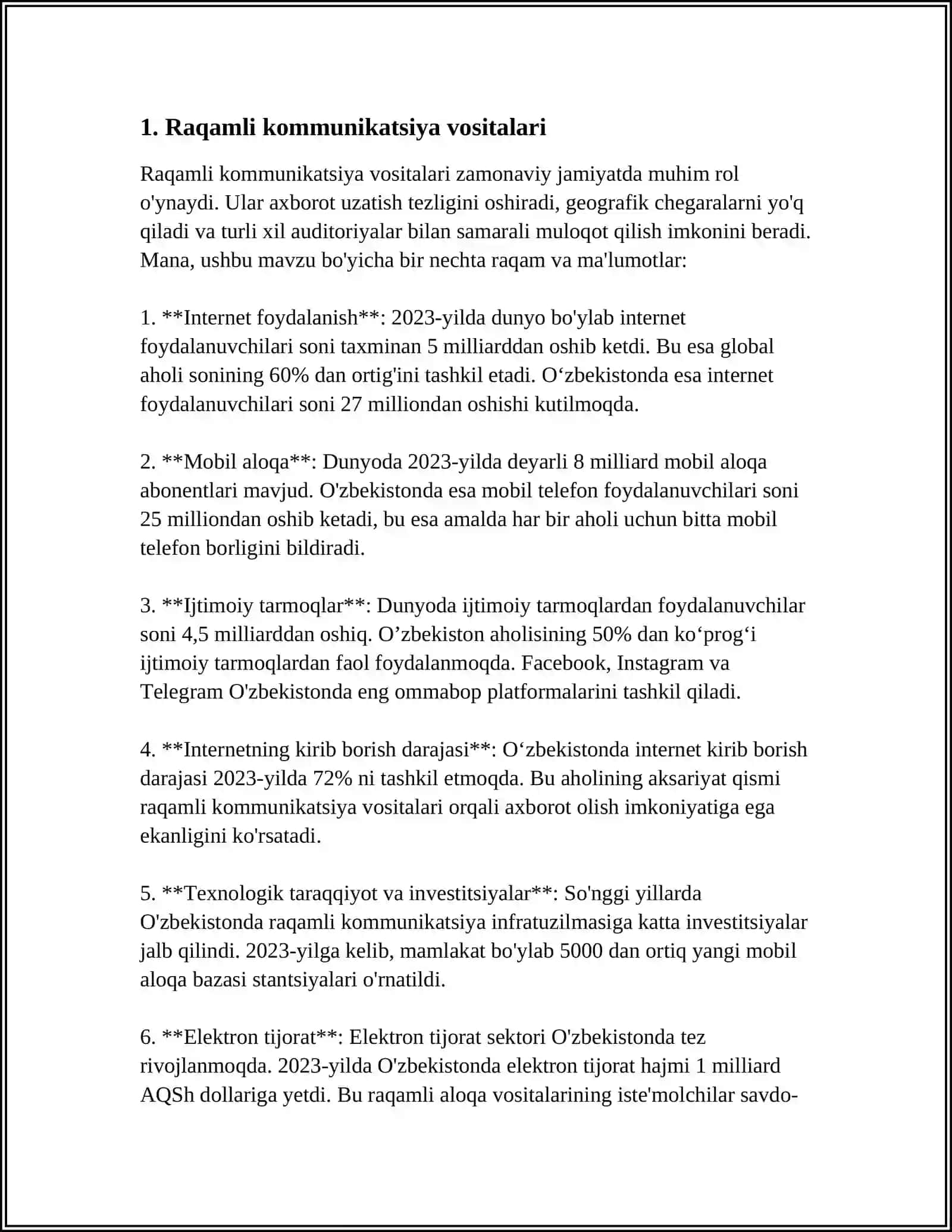 ZAMONAVIY TEXNOLOGIYALAR BIZNING HAYOTIMIZDAGI OʻRNI 3