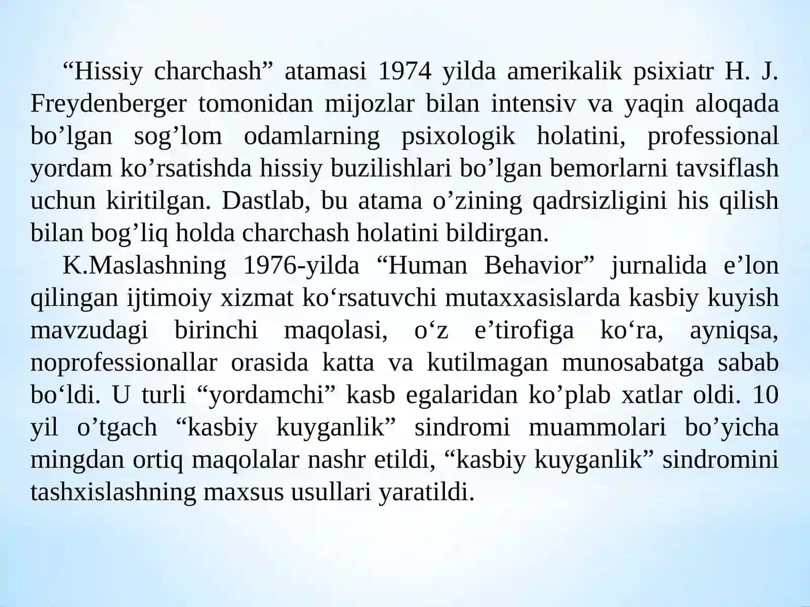 Ijtimoiy xizmat ko‘rsatuvchi mutaxxasislarda kasbiy kuyish holatlari profilaktikasi 3