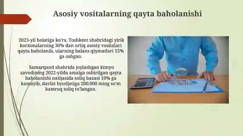 Asosiy vositalarning qayta baholanishi 3