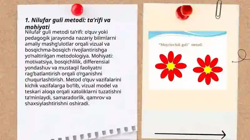 Nilufar guli metodi 3
