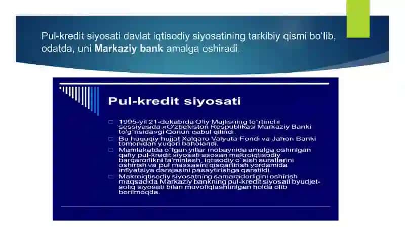 Davlatning pul-kredit siyosati va amalga oshirish vositalari 3
