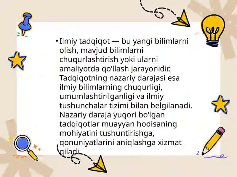 Tatqiqotning nazariy darajasini bilish usullari va shakllari 3