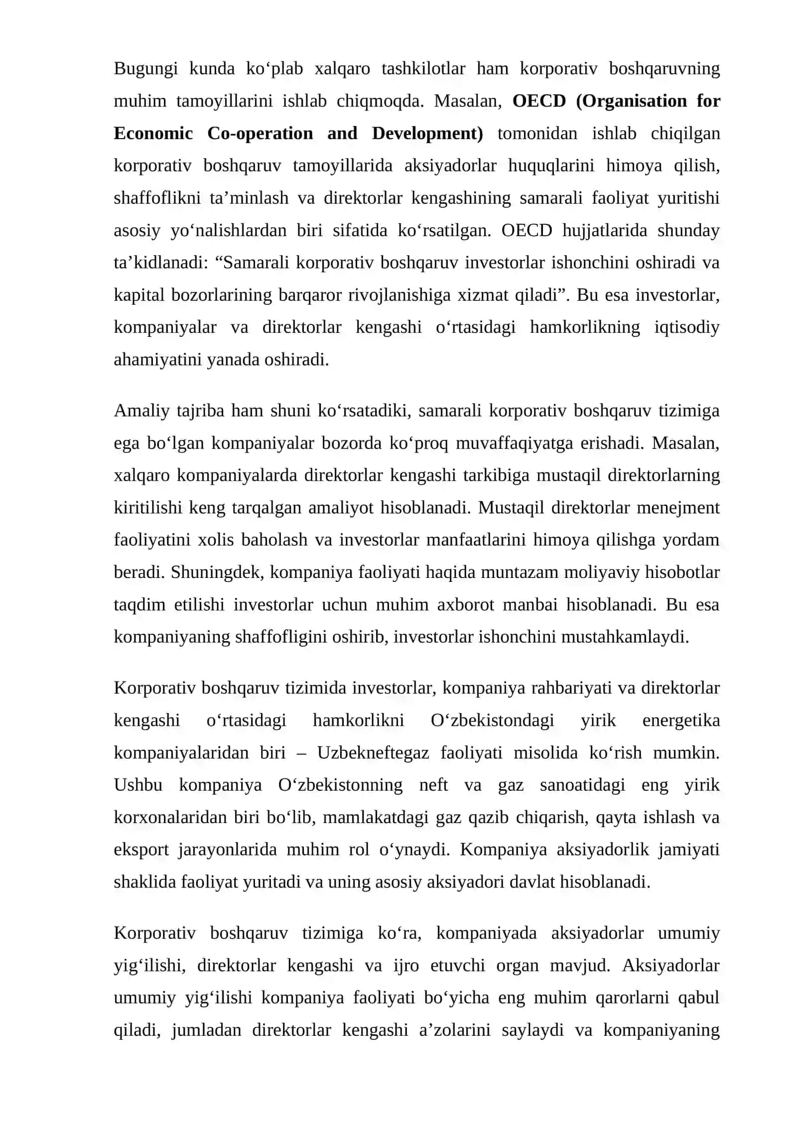 Korporativ boshqaruvda hamkorlik investorlar,kompaniyalar va direktorlar kengashi 3