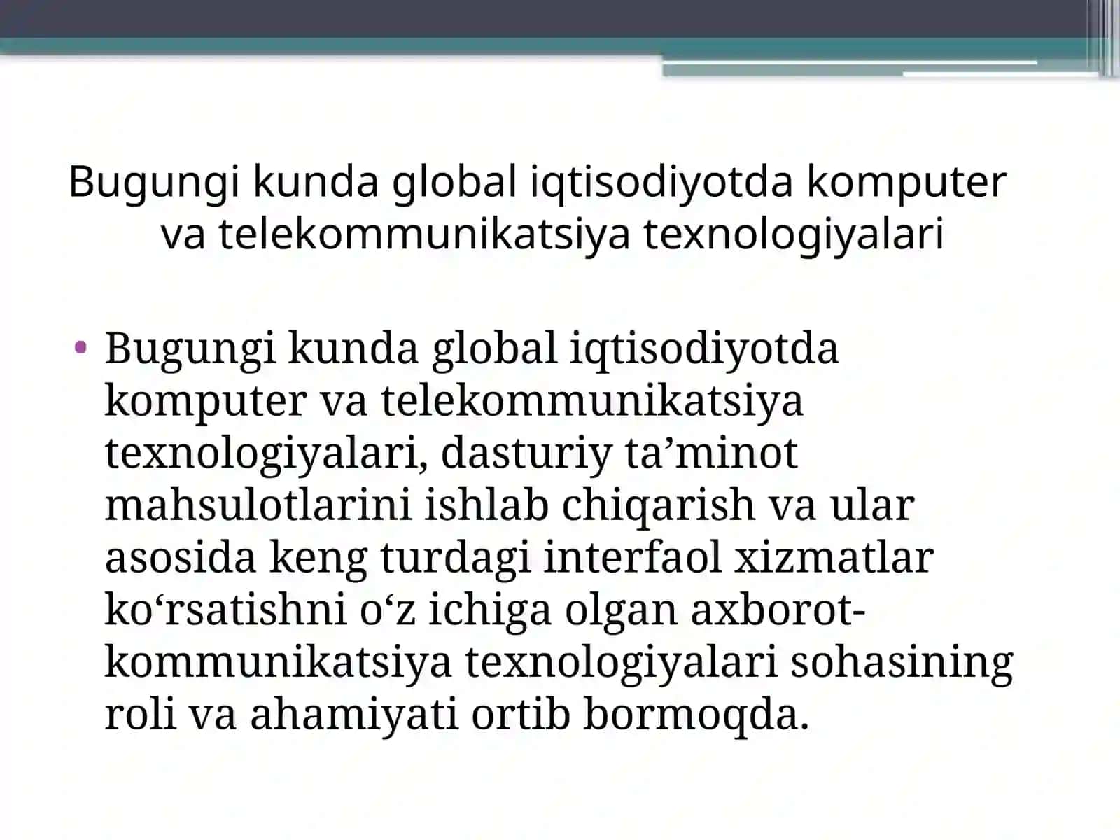 Axborot kommunikatsiyalar tizimidagi iqtisodiyot axborotini xavfsizligini ta’minlash 3