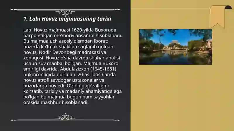 Labi hovuz majmuasi haqida 3