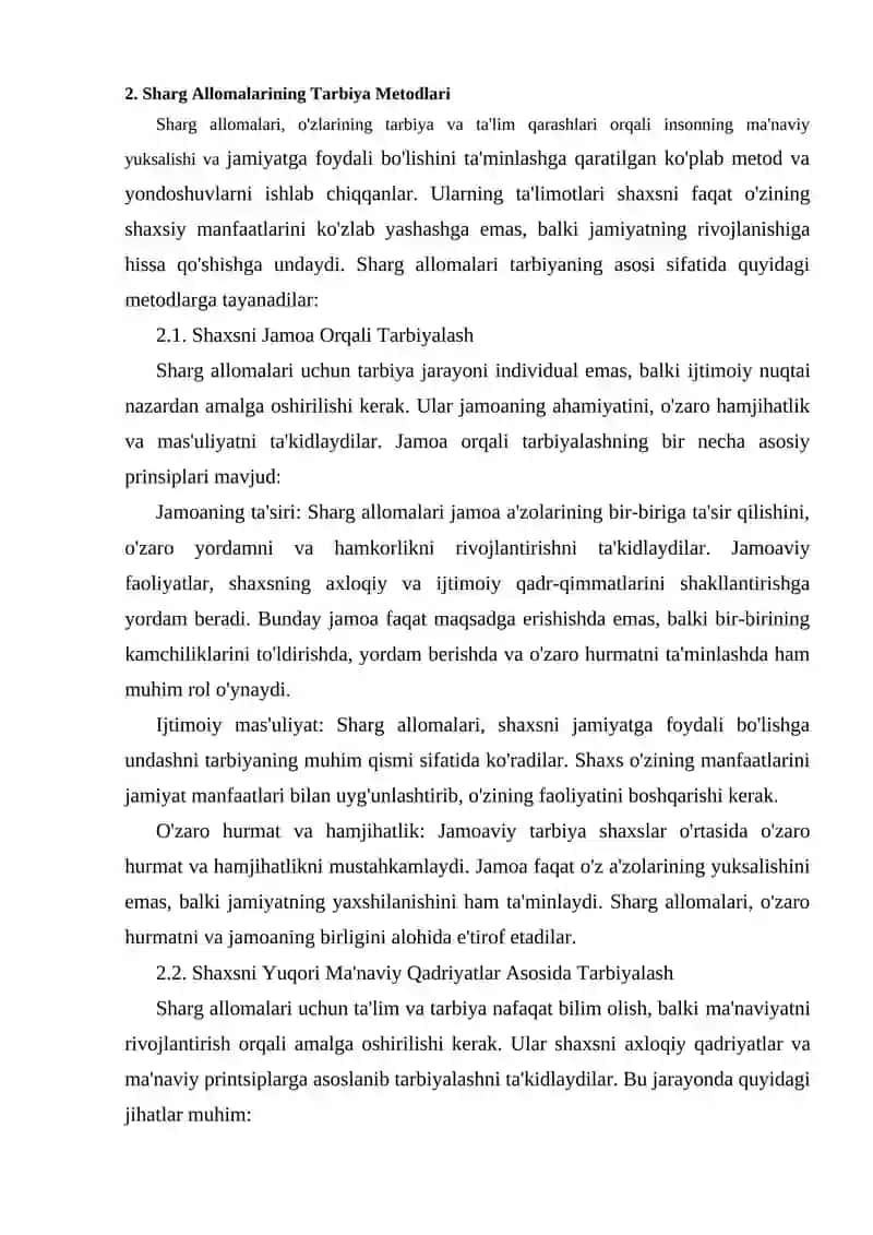 Sharg allomalarining tarbiya metodlari haqidagi fikrlari (Shaxsni jamoa orqal) 3