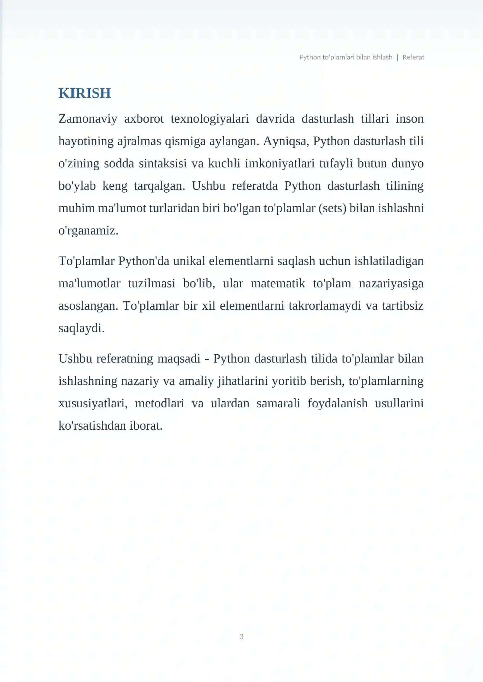 Python to'plamlari bilan ishlash 3