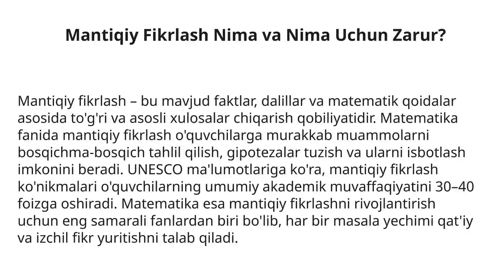 Matematika Darslarida O'quvchilarda Mantiqiy Fikrlashni Rivojlantirish Usullari 3