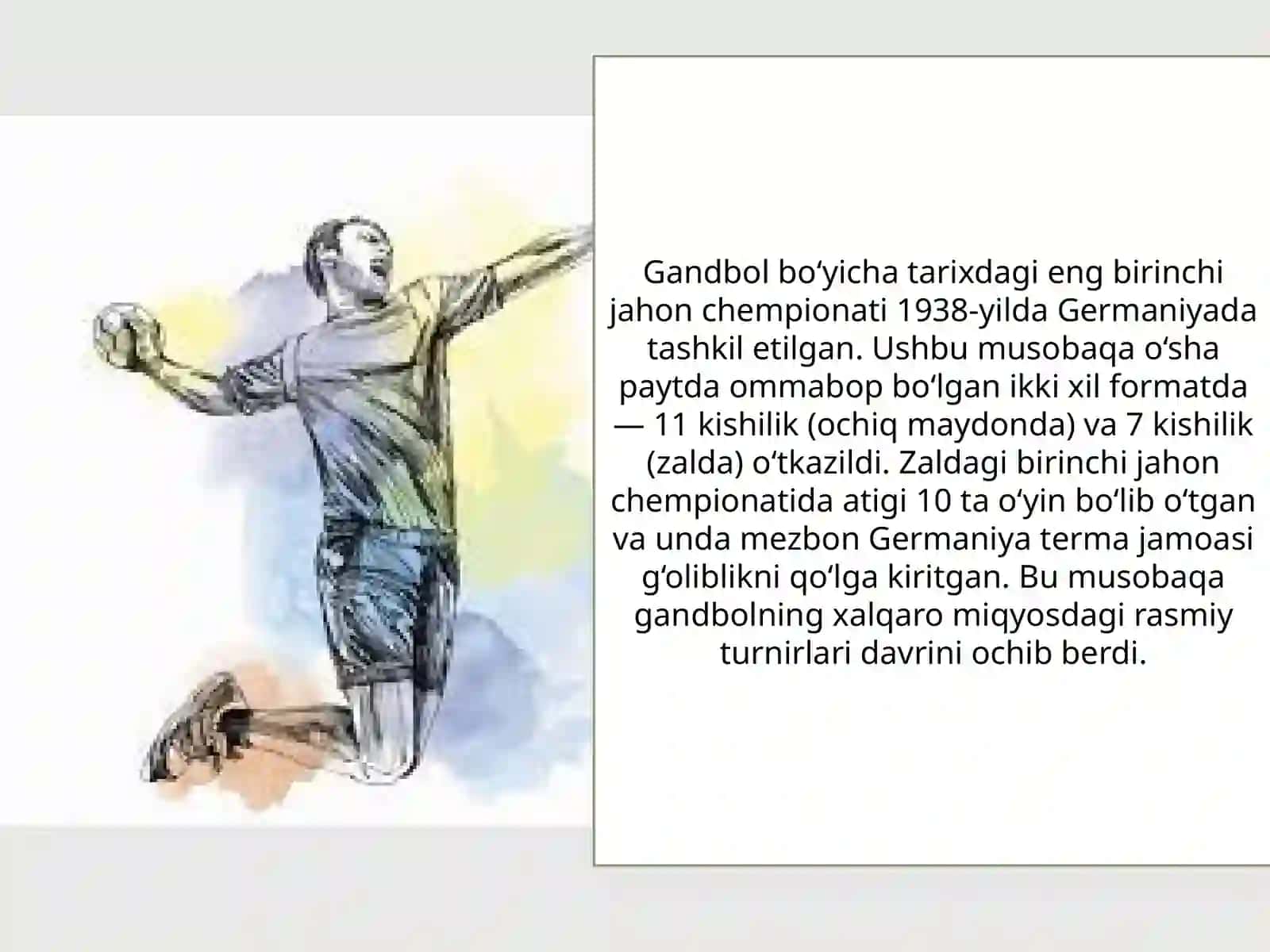 GANDBOL O'YININING OLIMPIADA O'YINLARI DASTURIGA KIRITILISHI 3