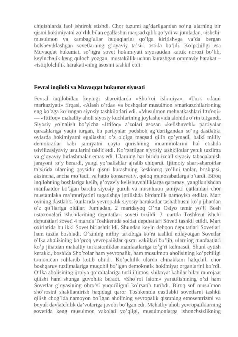 Turkiston O‘lkasida Sovet Hokimiyati Boshqaruv Tizimining O‘rnatilishi 3