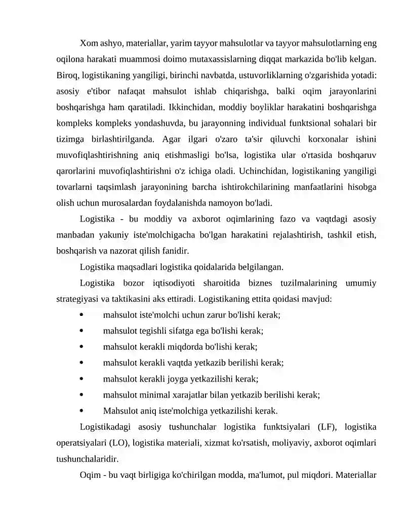 Transport jarayonlarini logistik boshqaruv usullari 3