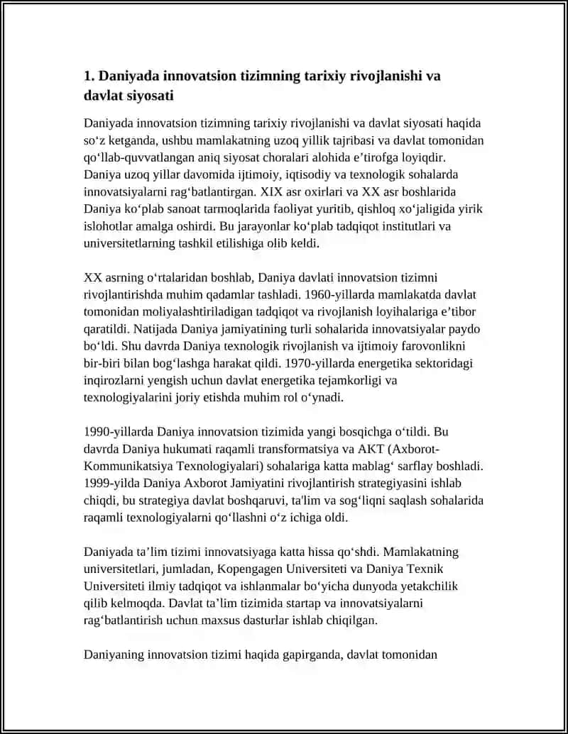 Daniyada innovatsion tizimning tarixiy rivojlanishi va davlat siyosati 3