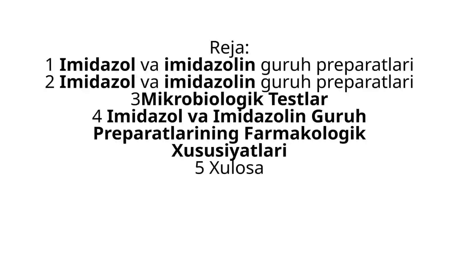 Imidazolvai Imidazolin Guruh Preparatlari 3